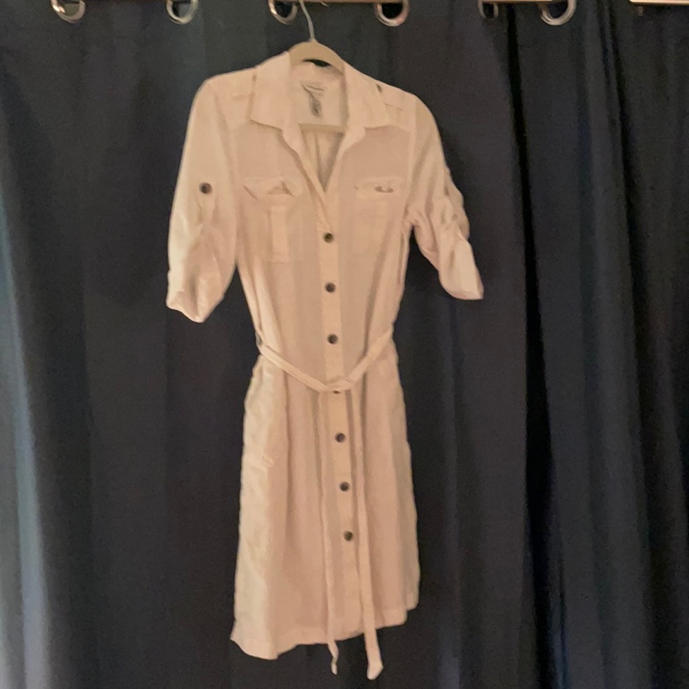 White linen dress